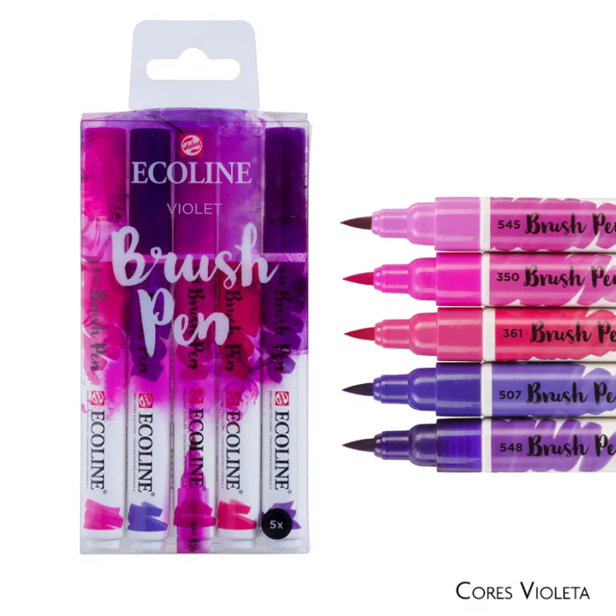 Conjunto 5 Marcadores Pincel Ecoline Talens