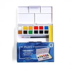 Conjunto Pastilhas Aguarela com Pincel Inart