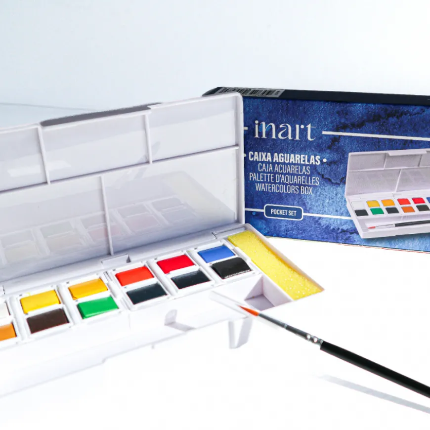 Conjunto Pastilhas Aguarela com Pincel Inart