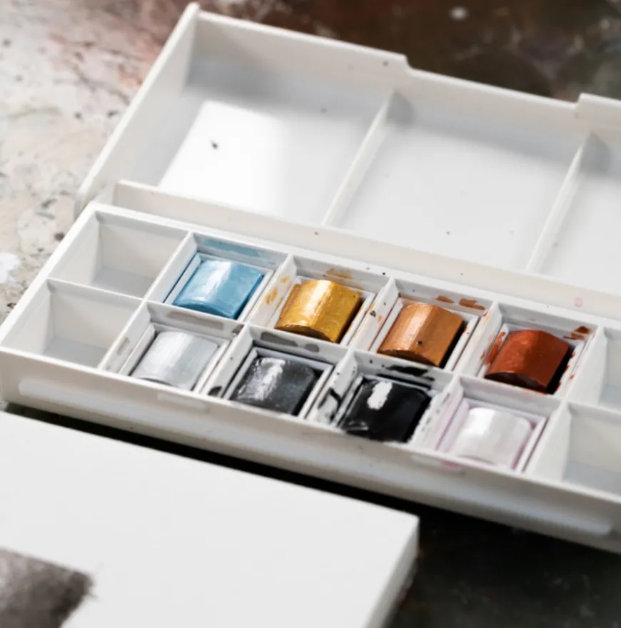 Conjunto Pastilhas Aguarela Metálicas Cotman Winsor & Newton