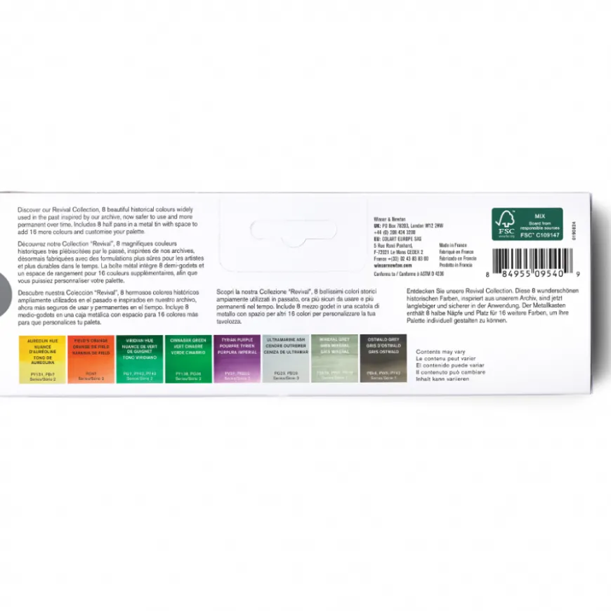 Conjunto Pastilhas Aguarela Profissional Revival Winsor & Newton
