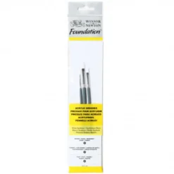 Conjunto 3 Pincéis Acrílico Foundation Winsor & Newton