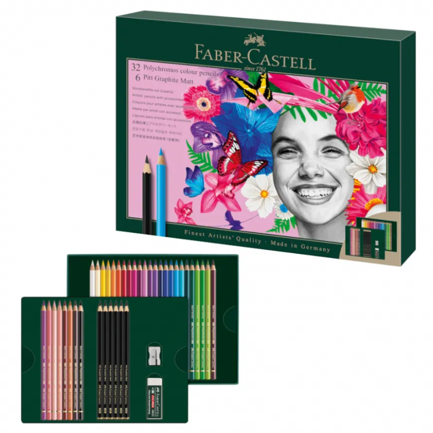 Conjunto Polychromos e Pitt Grafite Matt Faber Castell