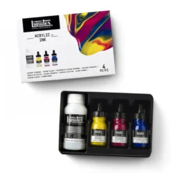 Conjunto Pouring Tinta Acrílica Ink Cores Primárias Liquitex