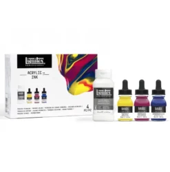 Conjunto Pouring Tinta Acrílica Ink Cores Primárias Liquitex