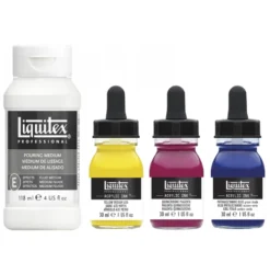 Conjunto Pouring Tinta Acrílica Ink Cores Primárias Liquitex