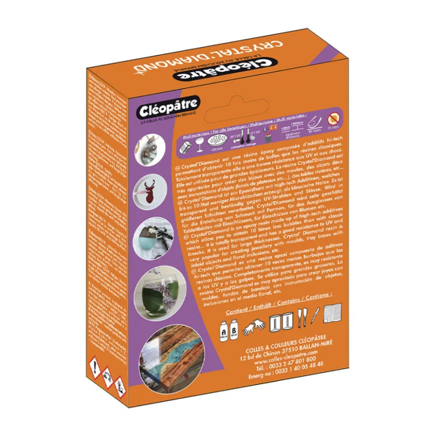 Conjunto Resina Epoxy Crystal Diamond Clêopâtre