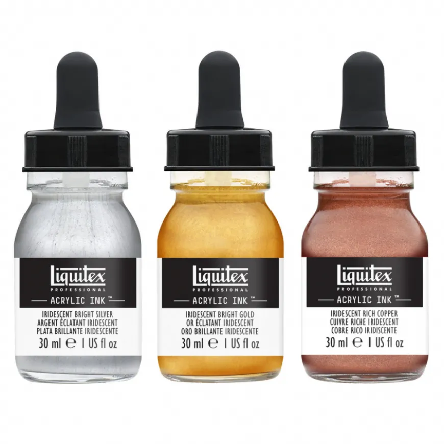 Conjunto Tinta Acrílica INK Liquitex - Cores Iridiscentes