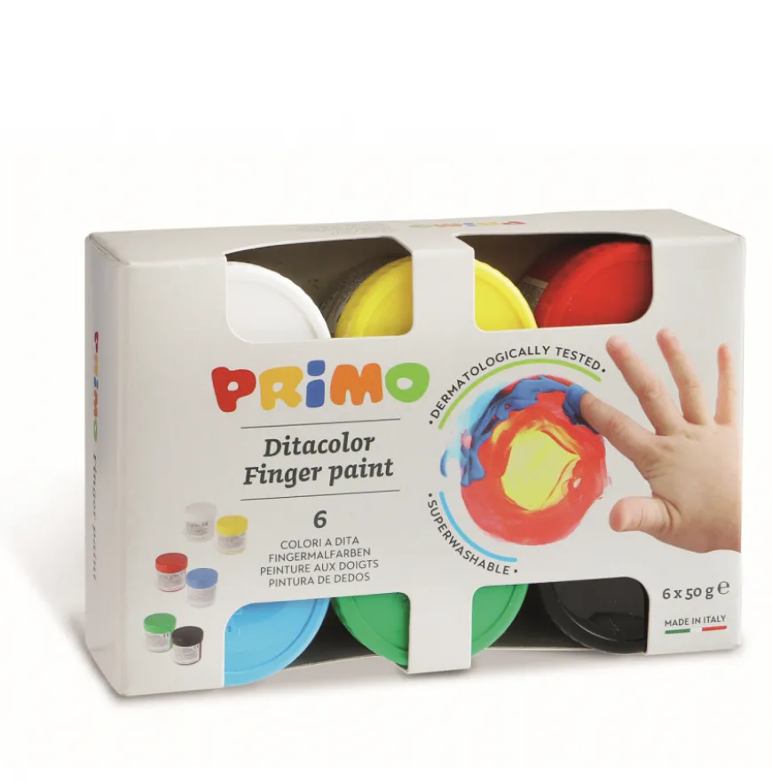 Conjunto Tinta Escolar Primo para Pintar com os Dedos