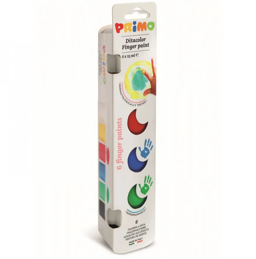 Conjunto Tinta Escolar Primo para Pintar com os Dedos