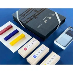 Conjunto Tintas em Barra Saiboku Shimbi + Pedra para Tinta de Vidro Zig Kuretake
