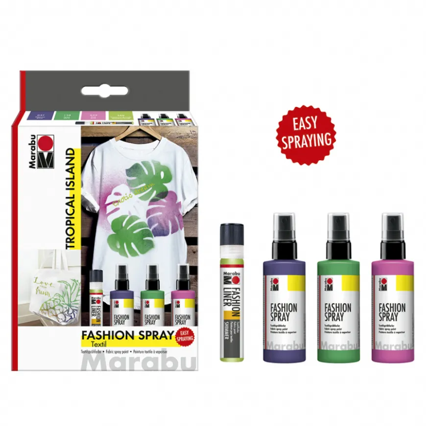 Conjunto Tinta Spray Fashion Marabu