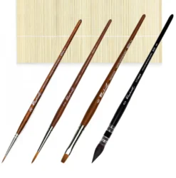 Estojo Bambu + 4 Pincéis Raphaël