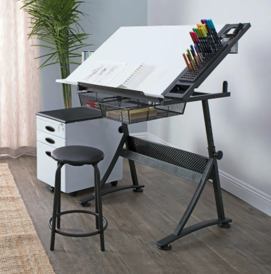 Mesa Estirador Desenho Fusion Com Banco Studio Designs