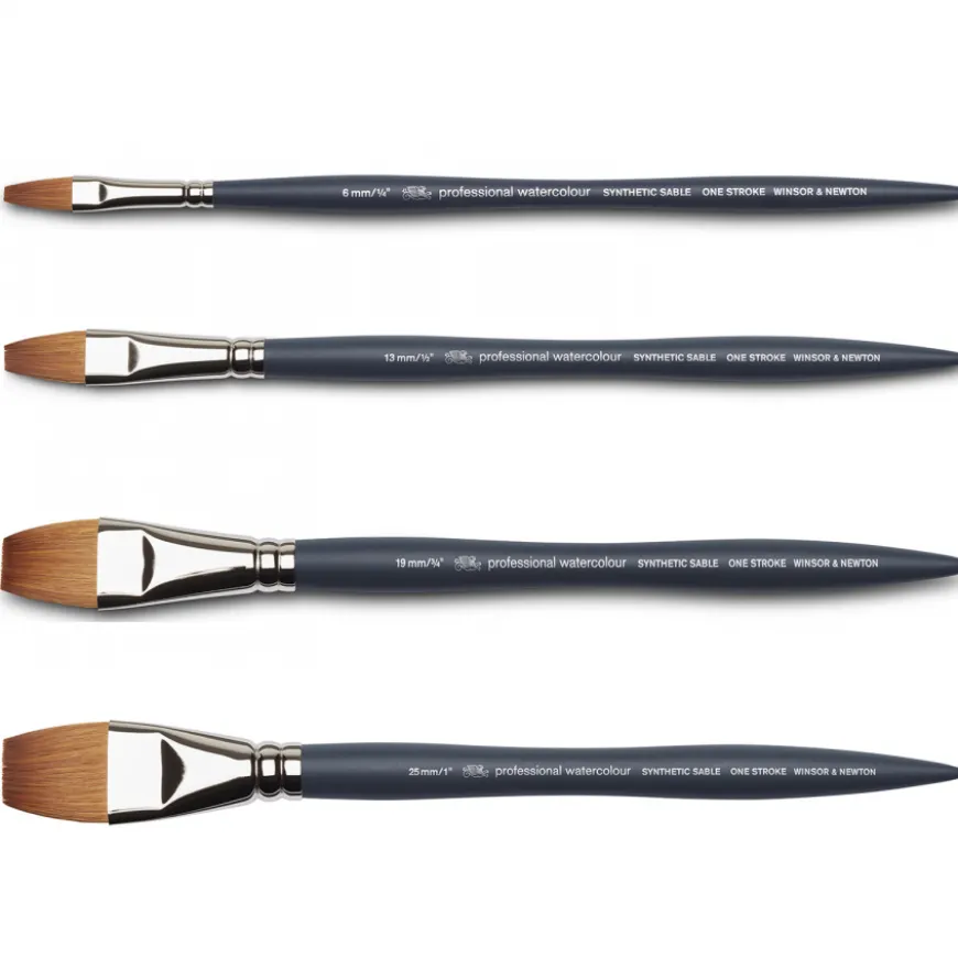 Pincel Aguarela Profissional Plano Curto Winsor & Newton