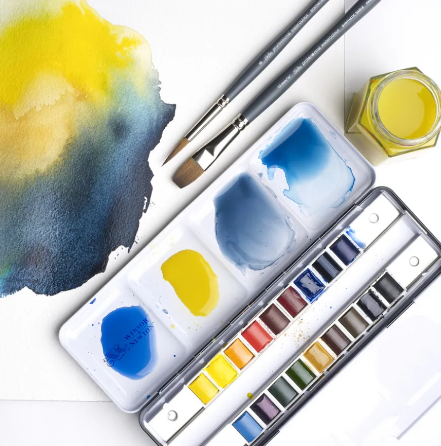 Pincel Aguarela Profissional Plano Curto Winsor & Newton